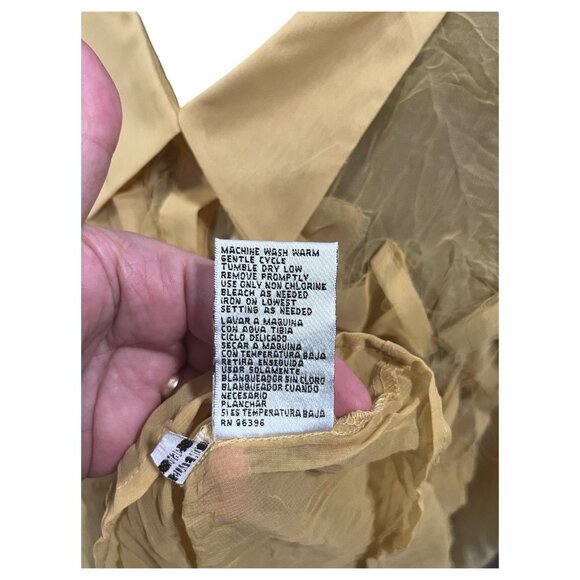 Dress U By Sharon Ruffled Button Top Shirt New Color: Mustard Size: XL - Picture 9 of 9